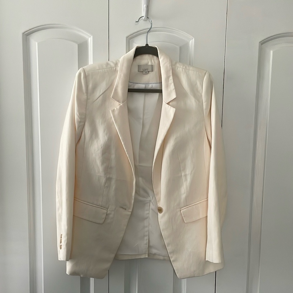 LOFT Cream Linen Women's Blazer